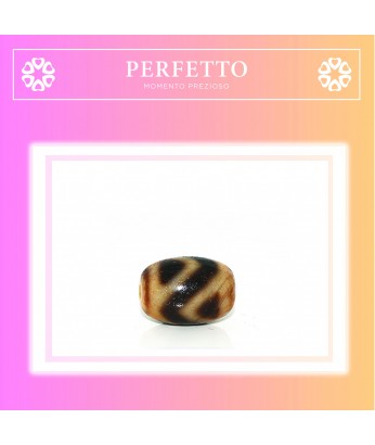 Cinnabar Dots Peak Motif Dzi Bead